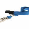 Plain Light Blue Lanyards (100 Pack) - Metal Clips