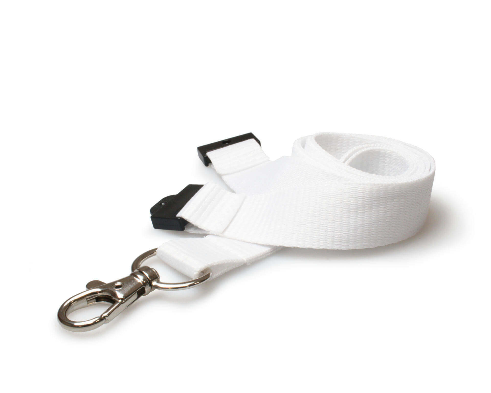 20mm White Lanyards (100 Pack) - Trigger Clip and Safety Breakaway