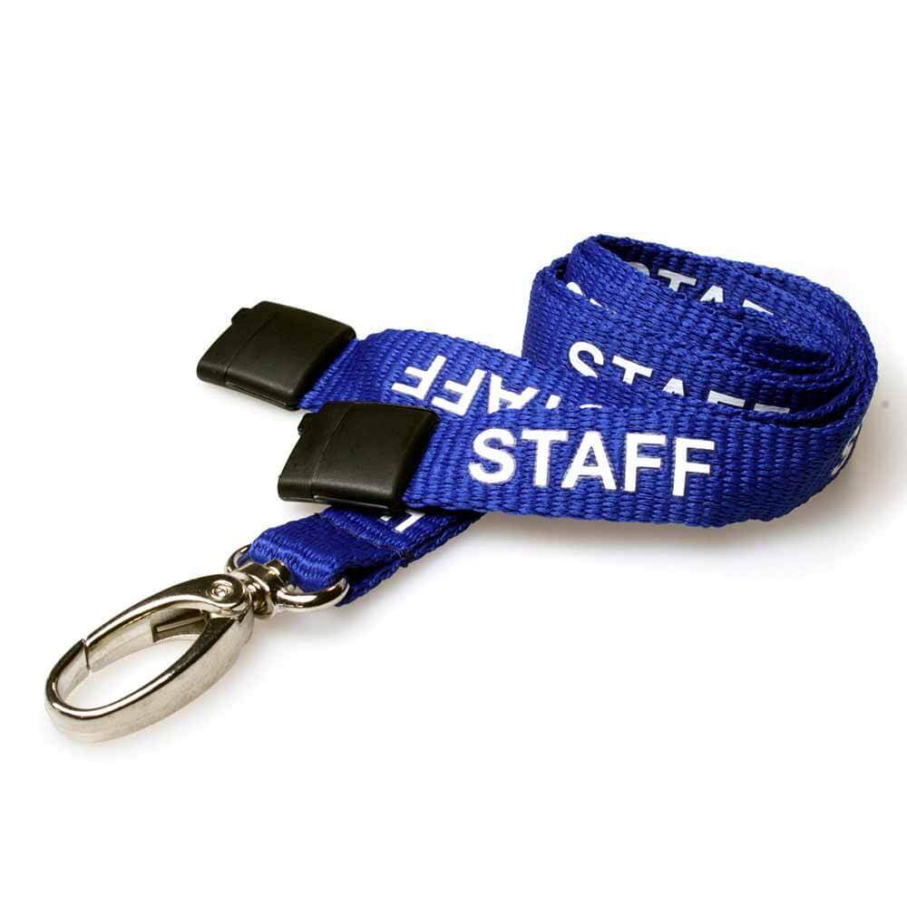Royal Blue Staff Lanyards with Metal Lobster Clip (Pack of 100)