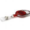 Red Carabiner ID Badge Reels with Strap Clip (Pack of 50)