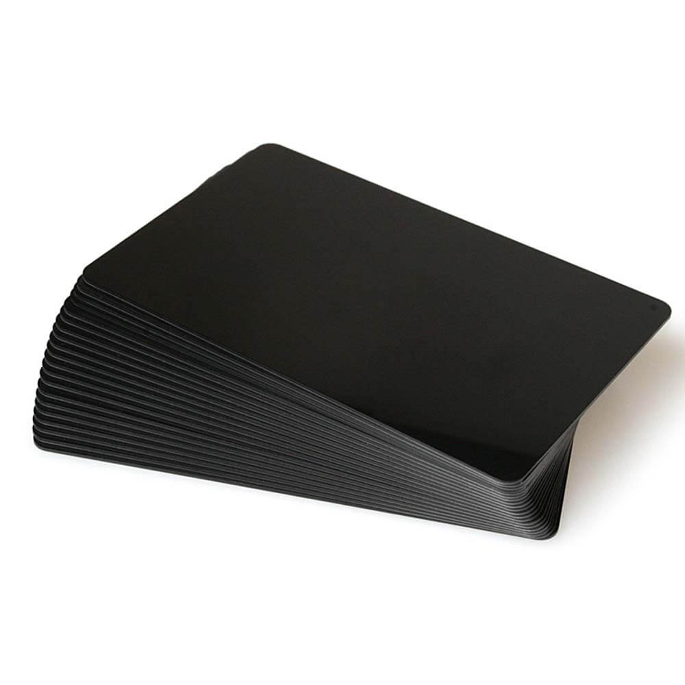 Black Plastic Cards - Blank Glossy (760 Microns, 100 Pack)