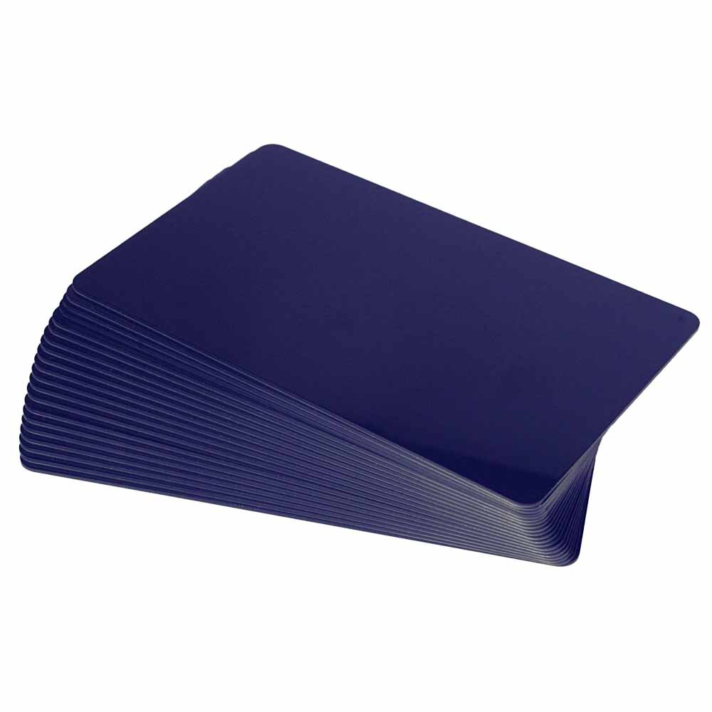 Dark Blue Plastic Cards - Blank Glossy (760 Microns, 100 Pack)