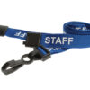 rPET Blue Staff Lanyards with Plastic J Clip (100 Pack)
