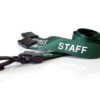 rPET Green Staff Lanyards with Plastic J Clip (100 Pack)