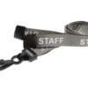 rPET Grey Staff Lanyards with Plastic J Clip (100 Pack)