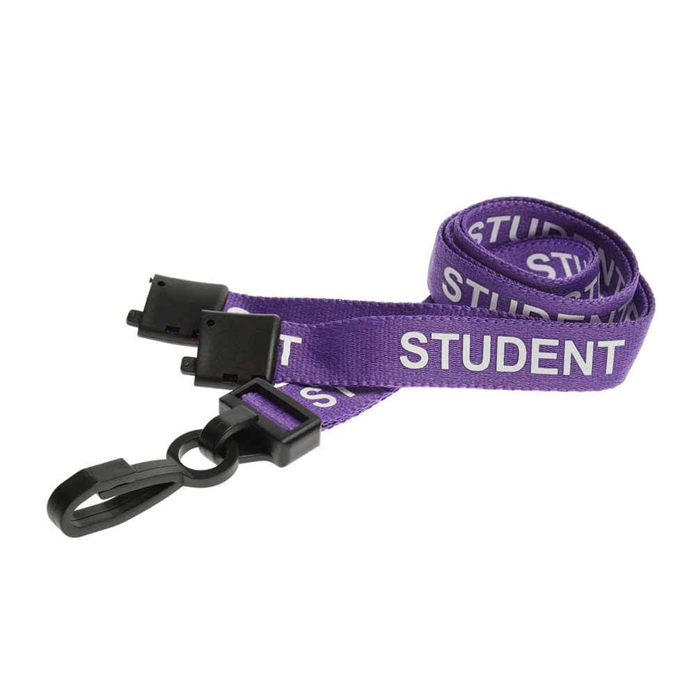 rPET Purple Student Lanyards with Plastic J Clip (Pack of 100)