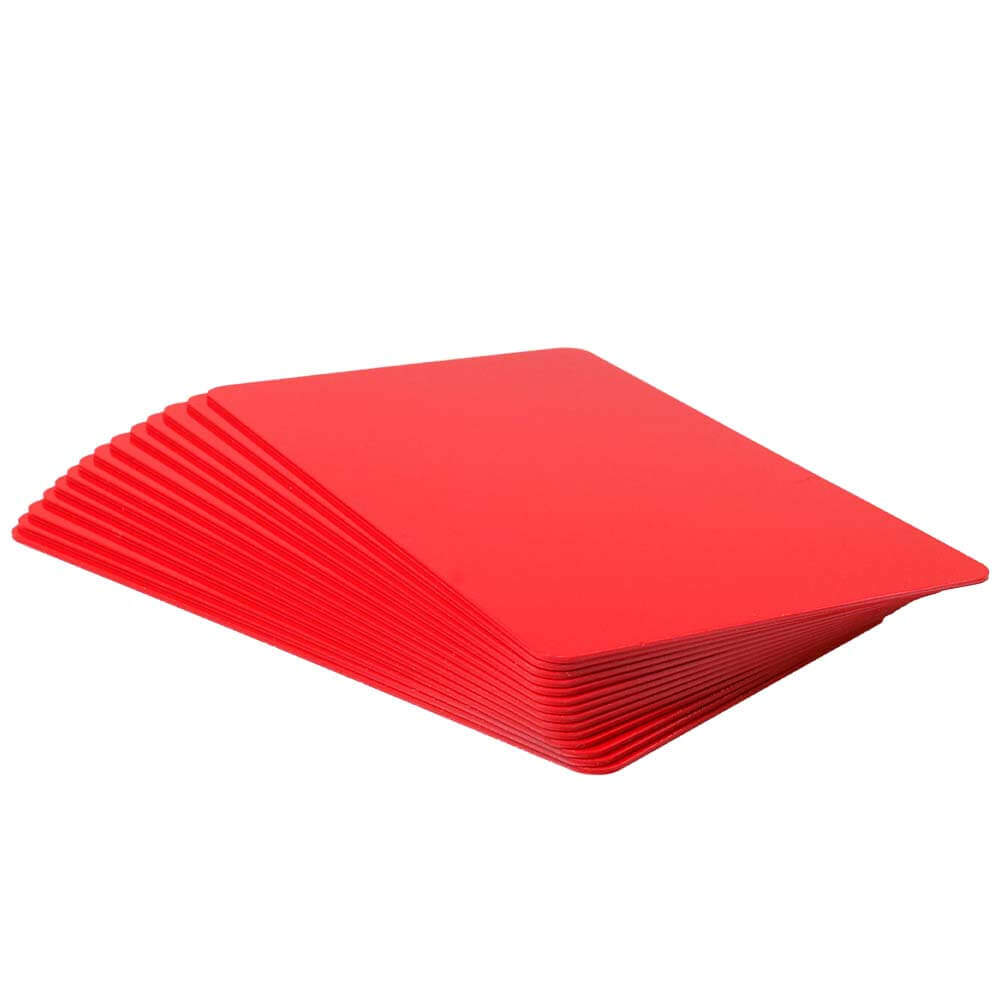 Red Plastic Cards - Blank Glossy (760 Microns, 100 Pack)
