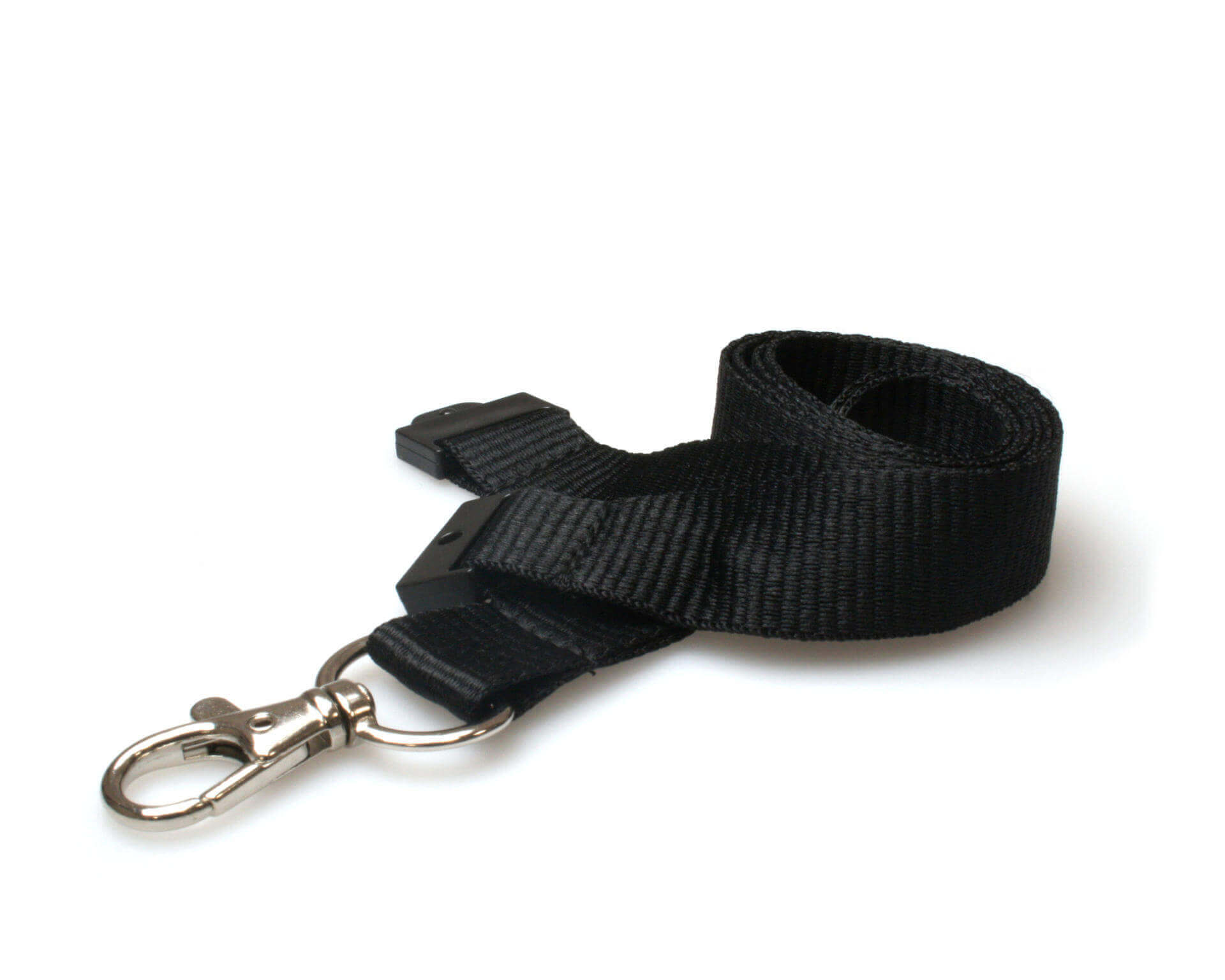 20mm Black Lanyards (100 Pack) - Trigger Clip and Safety Breakaway
